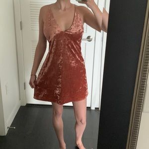 Pink velvet dress, size S. Perfect condition.